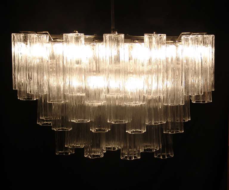 Midcentury Italian Murano Glass Chandelier by Camer, Made in Italy 3
