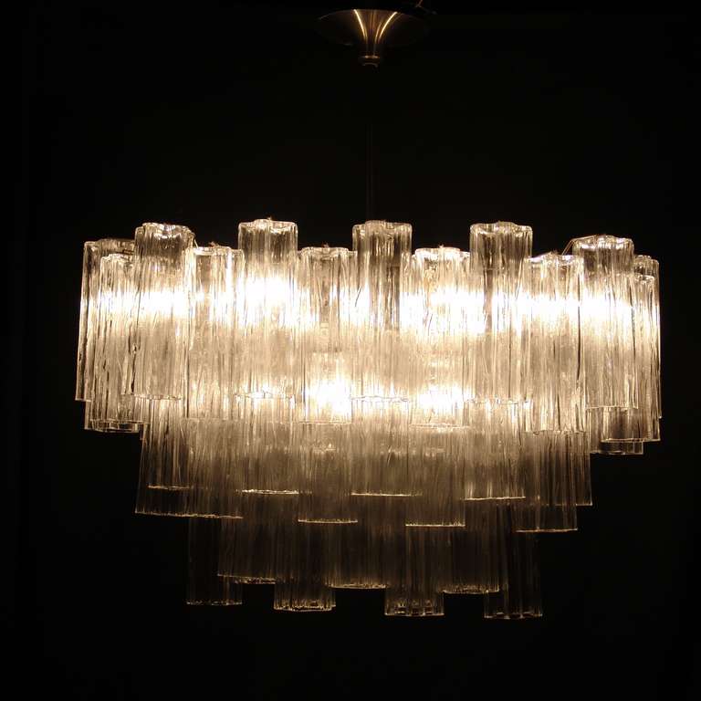 Midcentury Italian Murano Glass Chandelier by Camer, Made in Italy 4