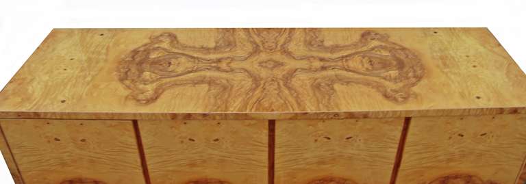 Mid-Century Modern Milo Baughman Modern Burl Wood Credenza Cabinet