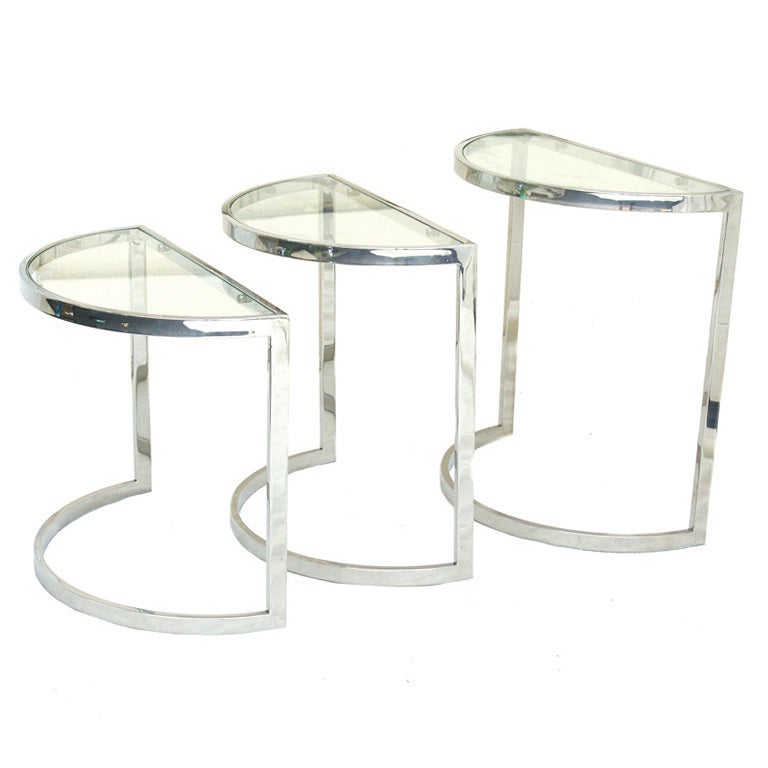 Design Institute of America Chrome Nesting Snack Side Tables at 1stDibs