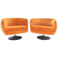 Pair of Tulip Base Lounge Chairs by Craft Associates