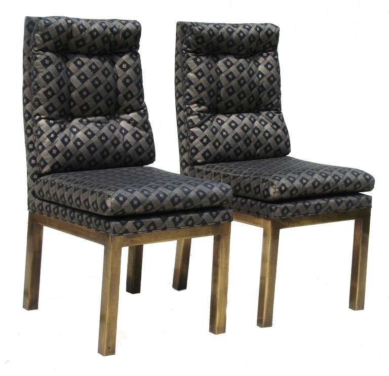 Set of eight Mastercraft dining chairs. Seamless metal. Bronze tone.