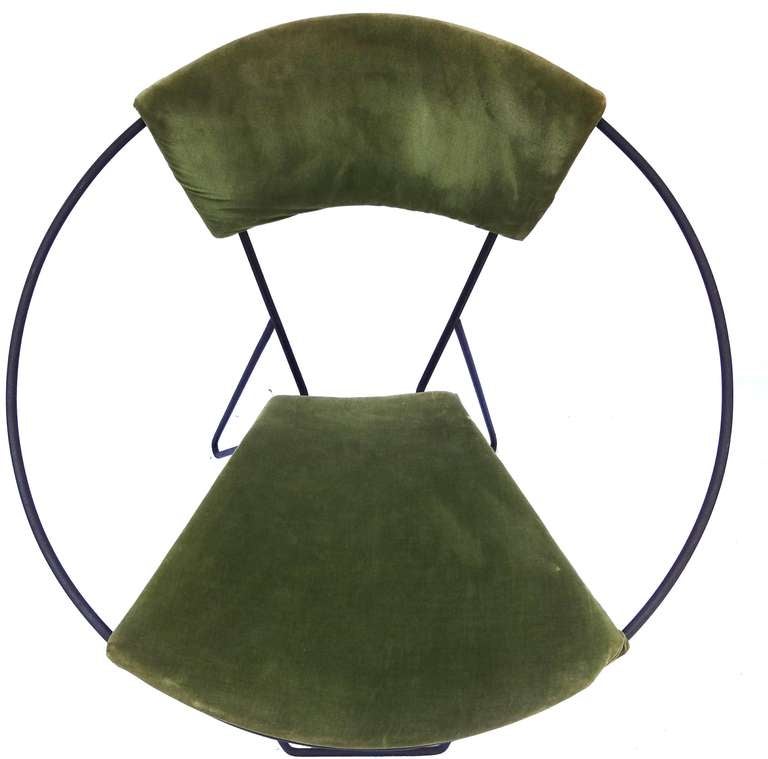 Unknown Unusual Mid-Century Modern Hoop Circular Arm Accent Chair