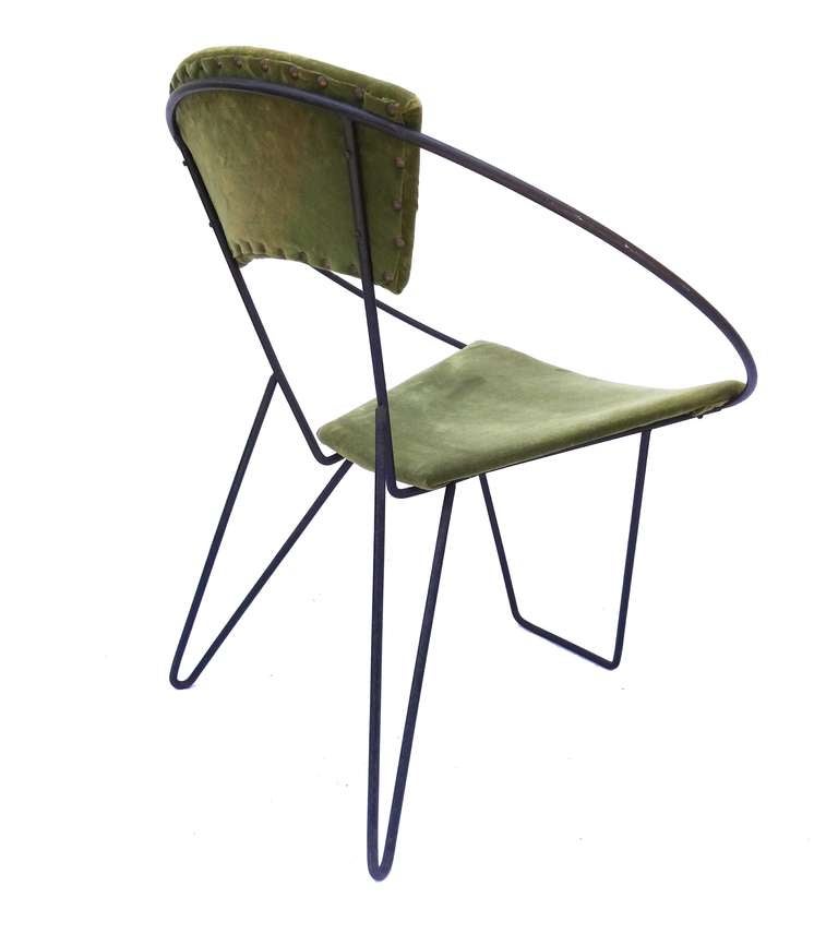 Unusual Mid-Century Model Hoop Circular Arm Accent Chair.