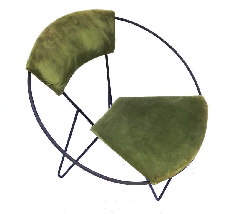 Mid-20th Century Unusual Mid-Century Modern Hoop Circular Arm Accent Chair