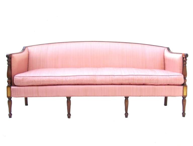 Elegant Vintage Hollywood Regency Sheridan Sofa.