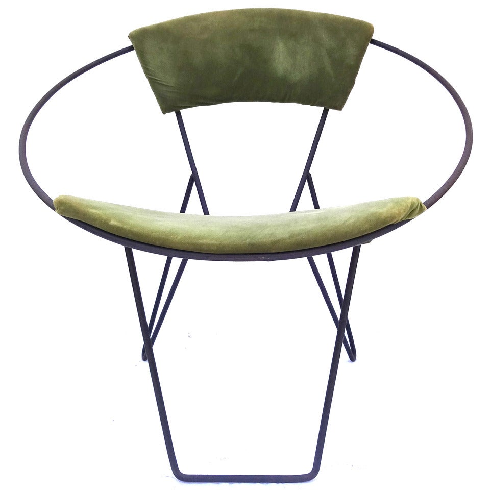 Unusual Mid-Century Modern Hoop Circular Arm Accent Chair