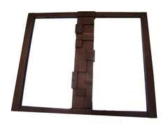 Mid-Century Danish Modern Brutalist Patchwork Lane Mirror