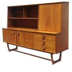 Vintage Mid-Century Danish Modern Credenza Buffet Sideboard Server Bar Hutch