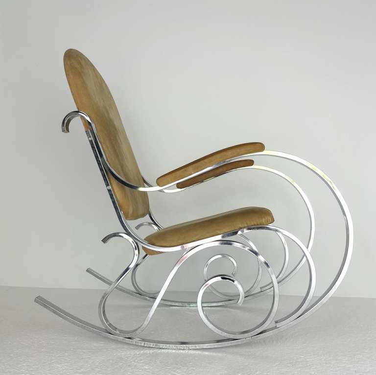 Maison Jansen chrome rocker rocking chair.