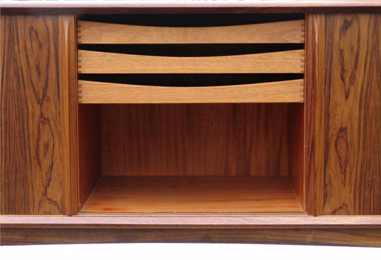 Bernhard Pedersen & Søn Rosewood Danish Modern Credenza Buffet with Hutch 2