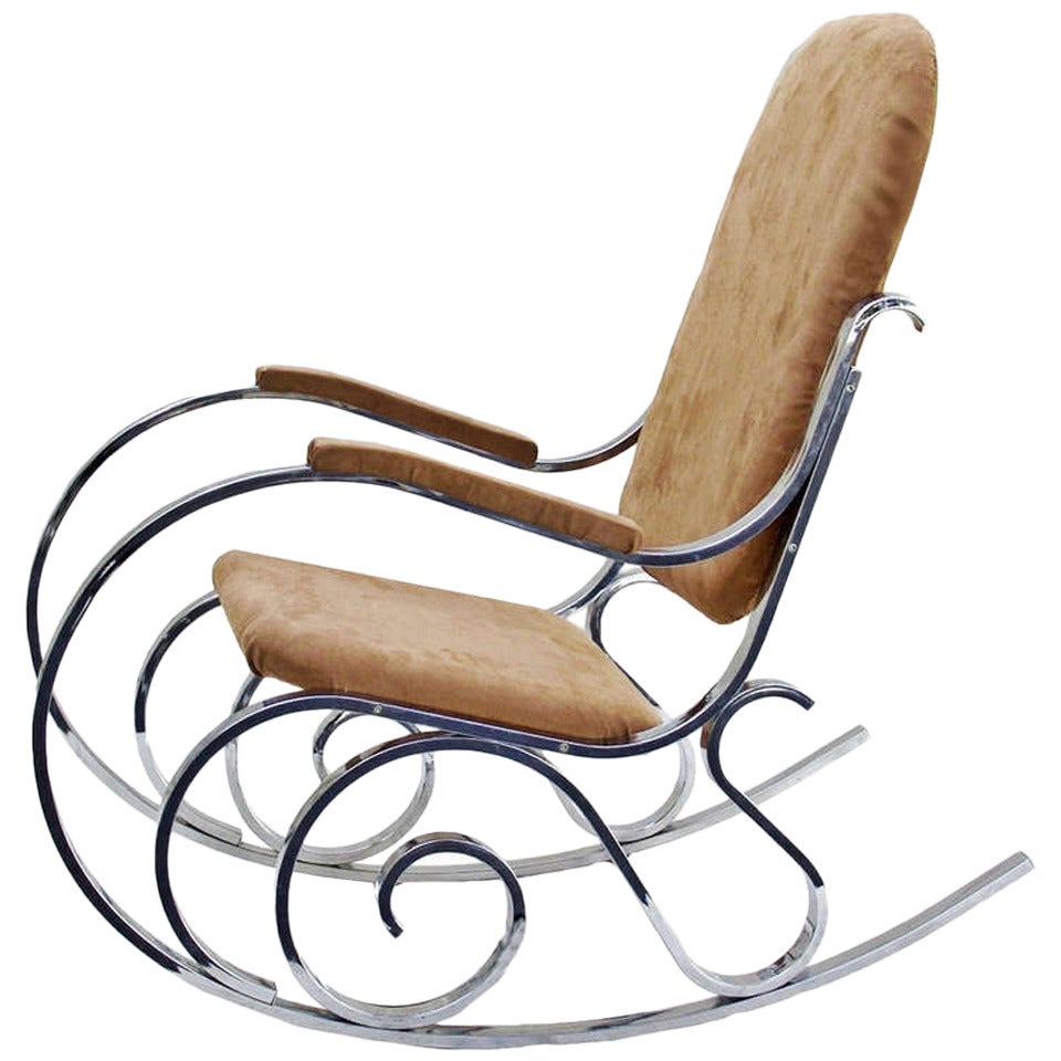 Maison Jansen Chrome Rocker Rocking Chair