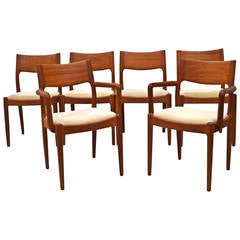 Juul Kristiansen Danish Modern Teak Dining Chairs