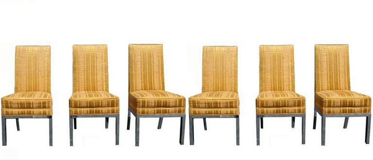 Mid-Century Modern Six chaises de cuisine chromées de style mi-siècle moderne en vente
