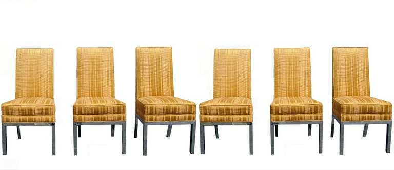 American Six Mid-Century Modern Chrome Dining Kitchen Chairs For Sale