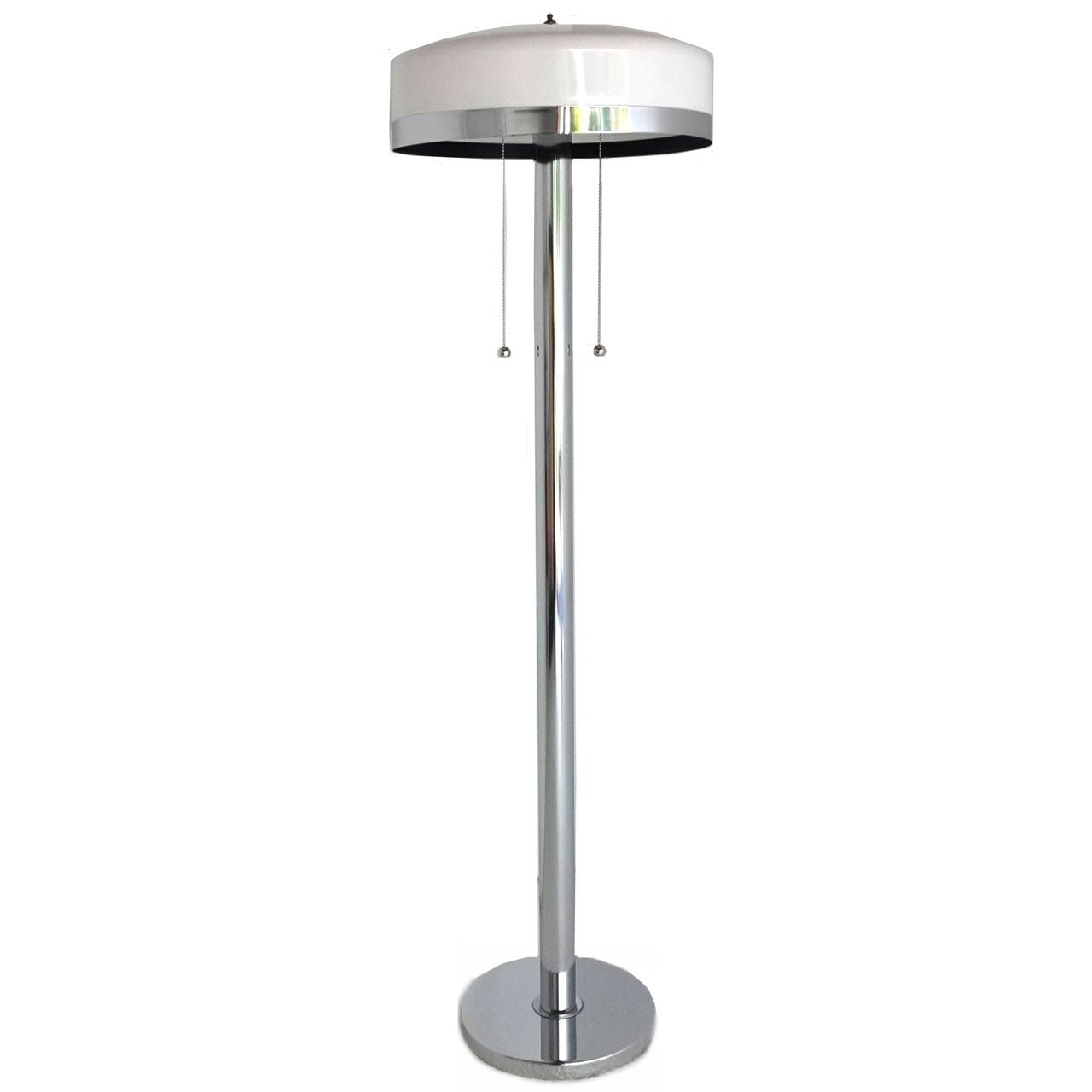 Moderne Chrom-Stehlampe aus der Mitte des Jahrhunderts