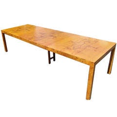 Mid-Century Modern Burl Wood Directional Dining Table