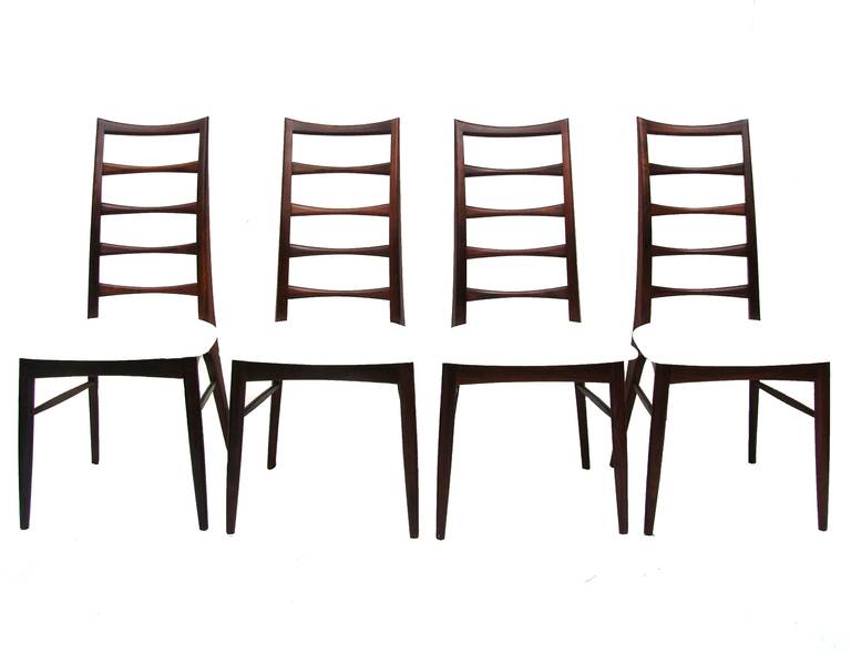 Six Niels Koefoed Larsen Rosewood Dining Chairs In Good Condition In Wayne, NJ