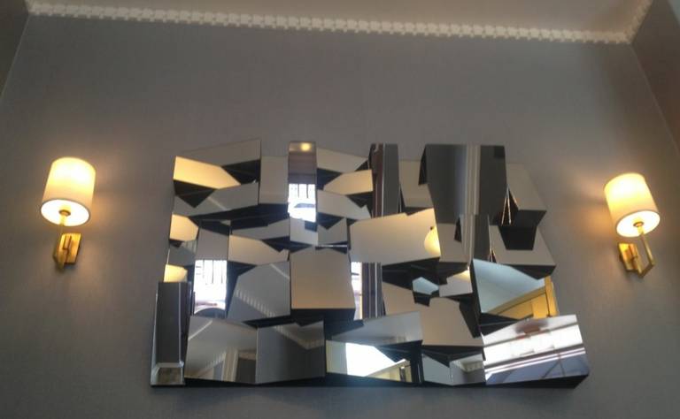 Late 20th Century Cubist Mirror, Mid-Century Modern in Neal Slopes Style
