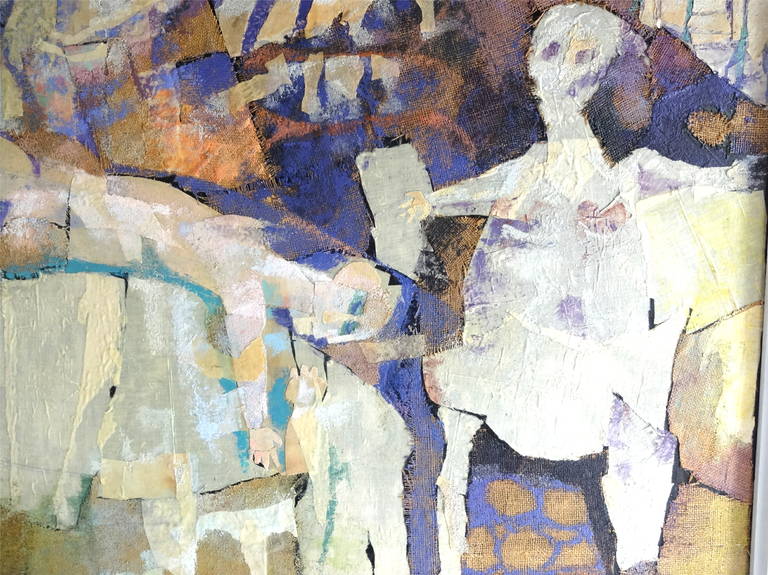 20th Century Momento Mori 1, Multimedia Painting Large Abstract For