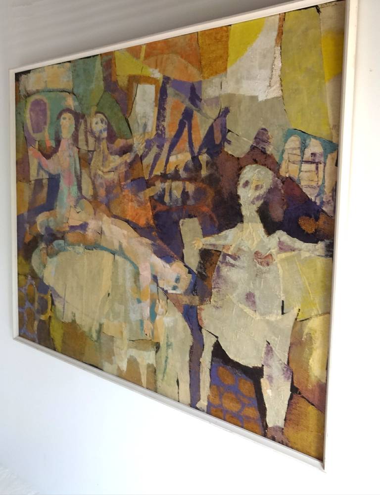 20th Century Momento Mori 1, Multimedia Painting Large Abstract For