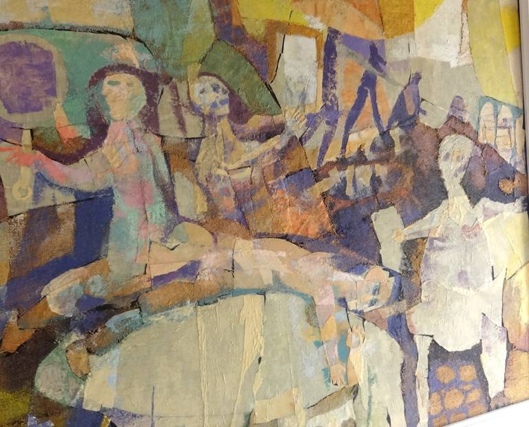 20th Century Momento Mori 1, Multimedia Painting Large Abstract For