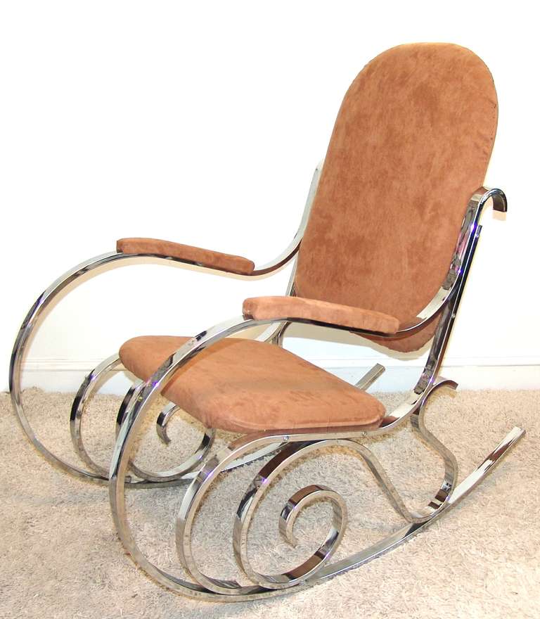 Maison Jansen Chrome Rocker Rocking Chair
