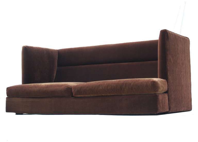 Mid-Century Modern Rare High Back Shelter Sofa by Milo Baughman for Thayer Coggin 