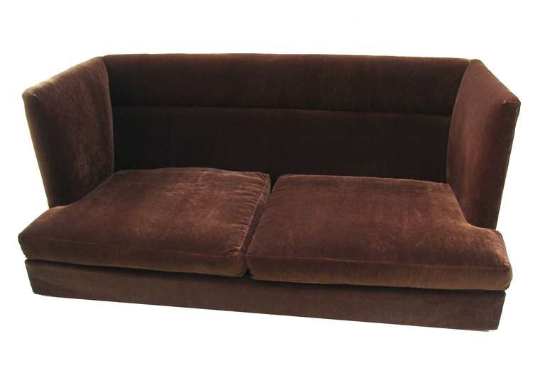 Rare High Back Shelter Sofa by Milo Baughman for Thayer Coggin  In Good Condition In Wayne, NJ