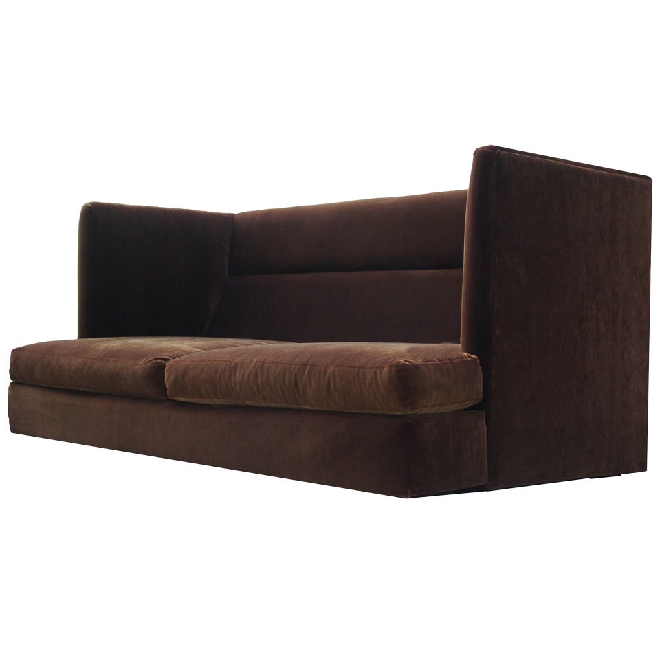 Rare High Back Shelter Sofa by Milo Baughman for Thayer Coggin 