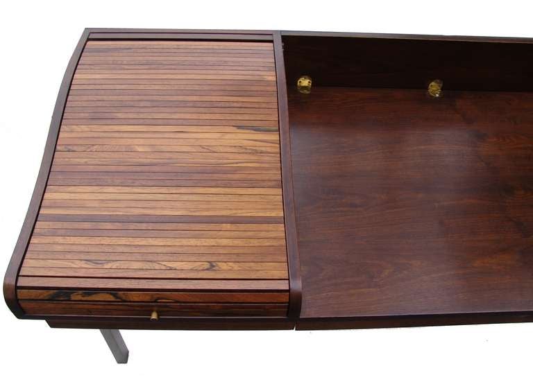 Wood Edward Wormley for Dunbar Mid-Century Modern Rosewood Roll-Top Desk