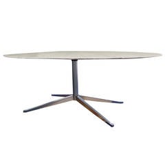 Florence Knoll Marble-Top Oval Dining Table Desk