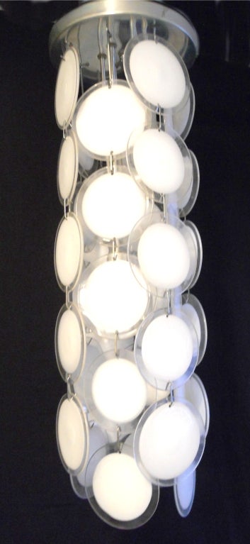 Italian Vistosi Murano Glass Disk Chandelier