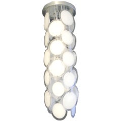 Italian Vistosi Murano Glass Disk Chandelier