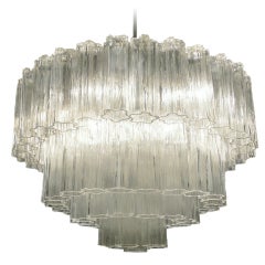 Vintage Venini Murano 5 Tier Glass Chandelier