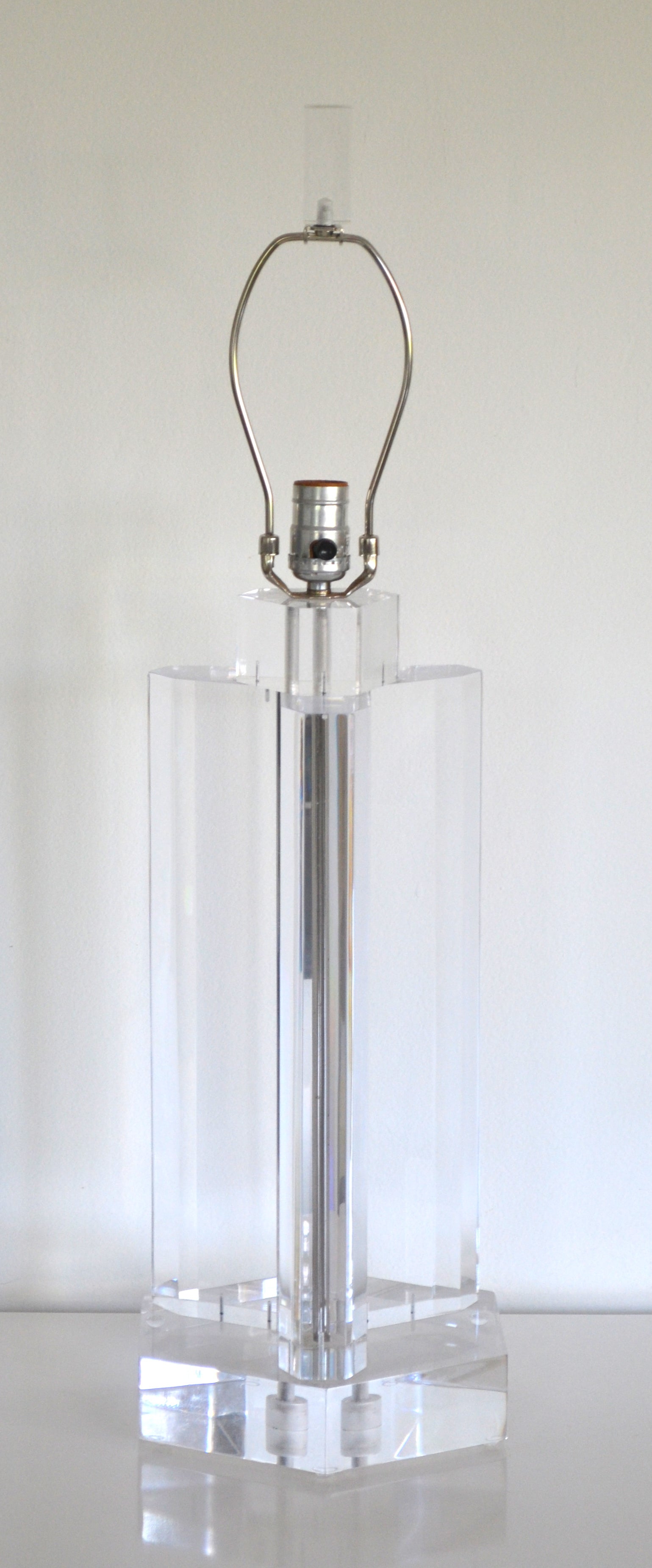 Stunning Geometric Form Lucite Lamp