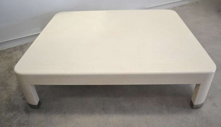Lacquered Raffia Cocktail Table 1