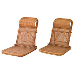 Mid Century Rattan and Bamboo Beach Chairs