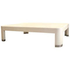 Lacquered Raffia Cocktail Table