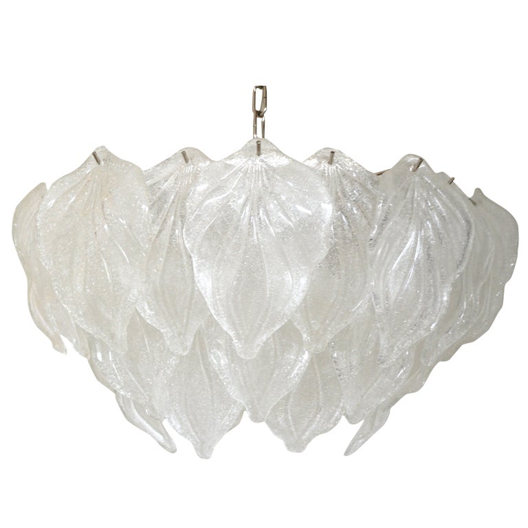 Mid Century Murano Glass Leaf Chandelier At 1stdibs Mid Century Murano Glass Leaf Chandelier For