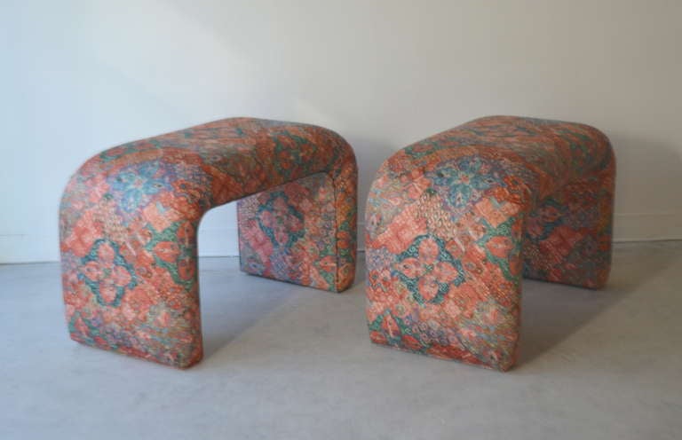 Pair of Upholstered Benches In Excellent Condition In West Palm Beach, FL