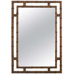 Vintage Faux Bamboo Mirror