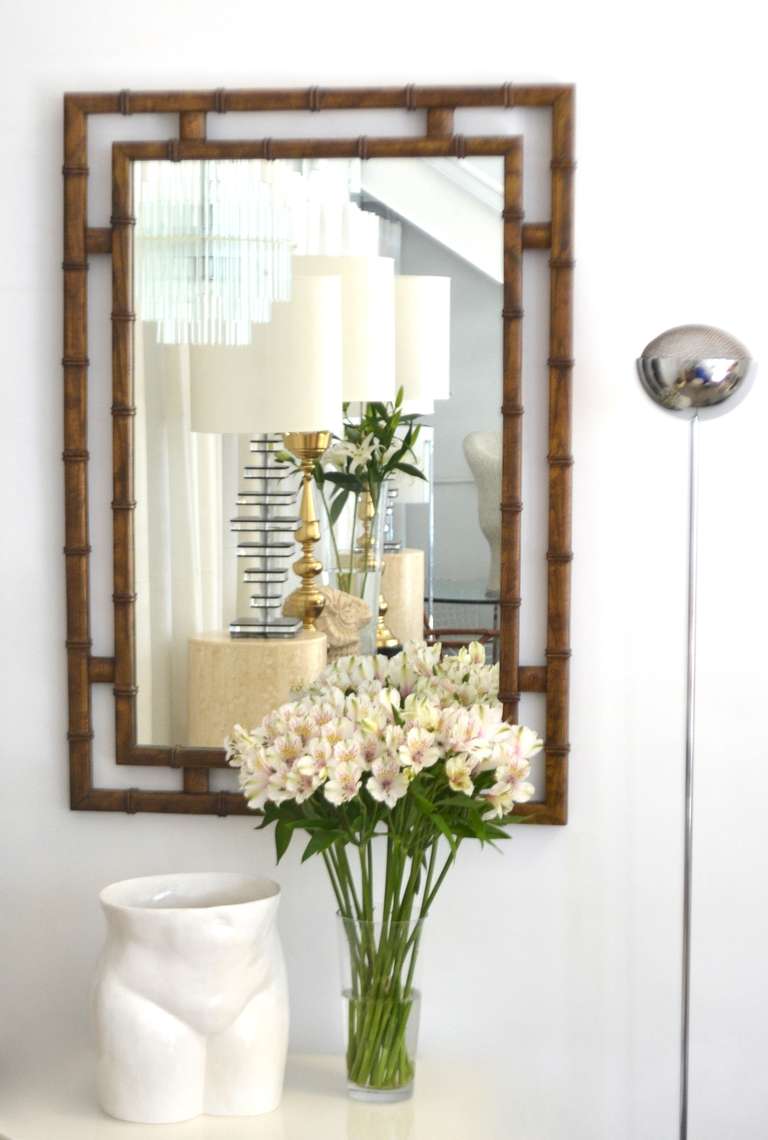 Hollywood Regency Faux Bamboo Mirror