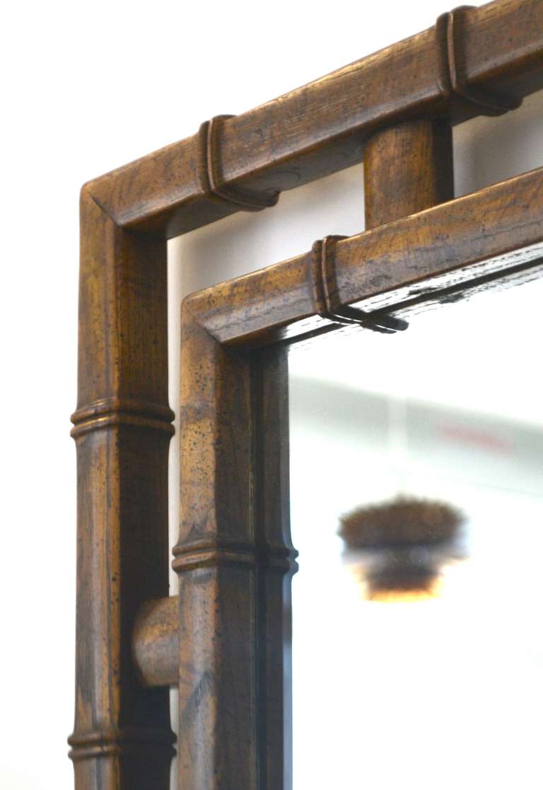 Mid-20th Century Faux Bamboo Mirror