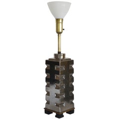Mercury Glazed Geometric Form Ceramic Table Lamp Mercury Glazed Geometric Form Ceramic Table Lamp