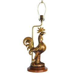Hollywood Regency Style Rooster Form Table Lamp by Sascha Brastoff