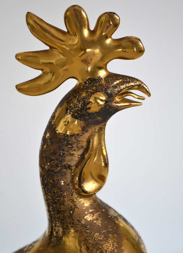Hollywood Regency Style Rooster Form Table Lamp by Sascha Brastoff In Excellent Condition In West Palm Beach, FL