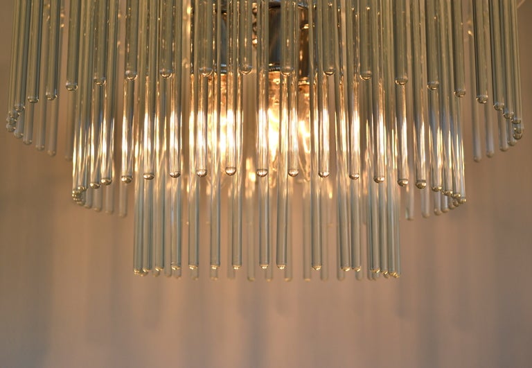 Mid Century Glass Rod Chandelier by Lightolier 1