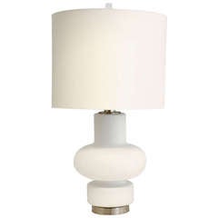 White Blown Glass Table Lamp