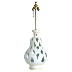 Mid-Century Blanc de Chine Crackle Glazed Table Lamp